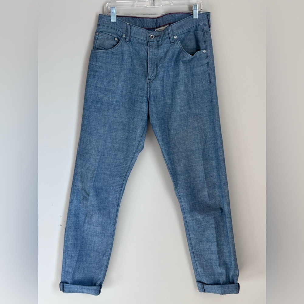 Raleigh Denim Chambray Graham Jeans Men's Sz 33 Lightweight 33'' Inseam